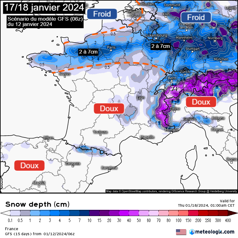 Actualit S M T O Quels Sont Les Nouveaux Sc Narios De Neige Pour La   Neige Gfs 1 